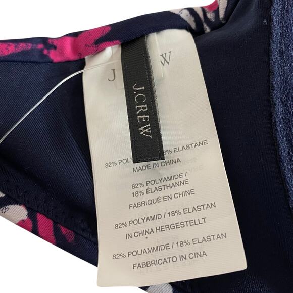 J. Crew Convertible Underwire Bikini Swim Top Navy Geometric Print 32D Small NWT - Picture 3 of 16